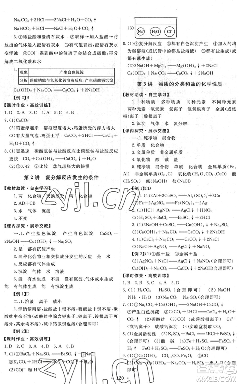 人民教育出版社2022能力培養(yǎng)與測試九年級化學(xué)下冊人教版湖南專版答案