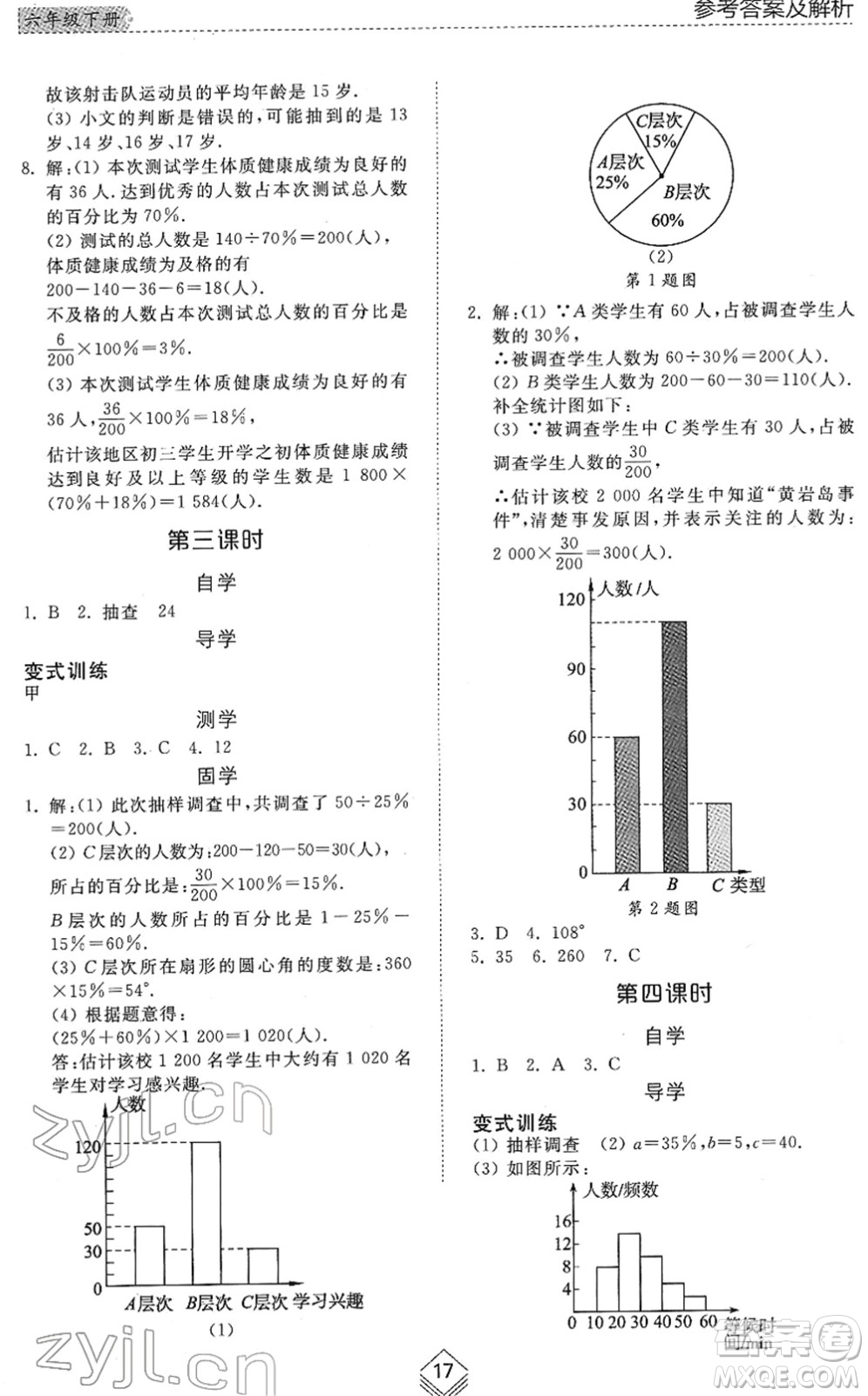 山東人民出版社2022綜合能力訓(xùn)練六年級(jí)數(shù)學(xué)下冊(cè)魯教版五四學(xué)制答案