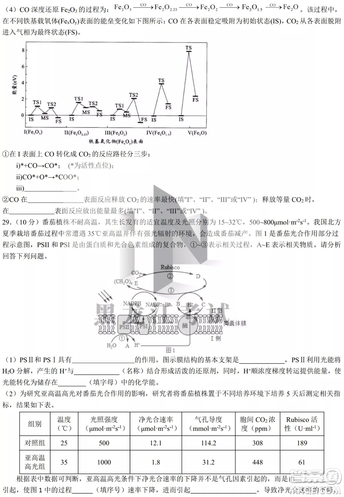 哈爾濱市第九中學(xué)2022屆高三第二次模擬考試?yán)砭C試卷及答案