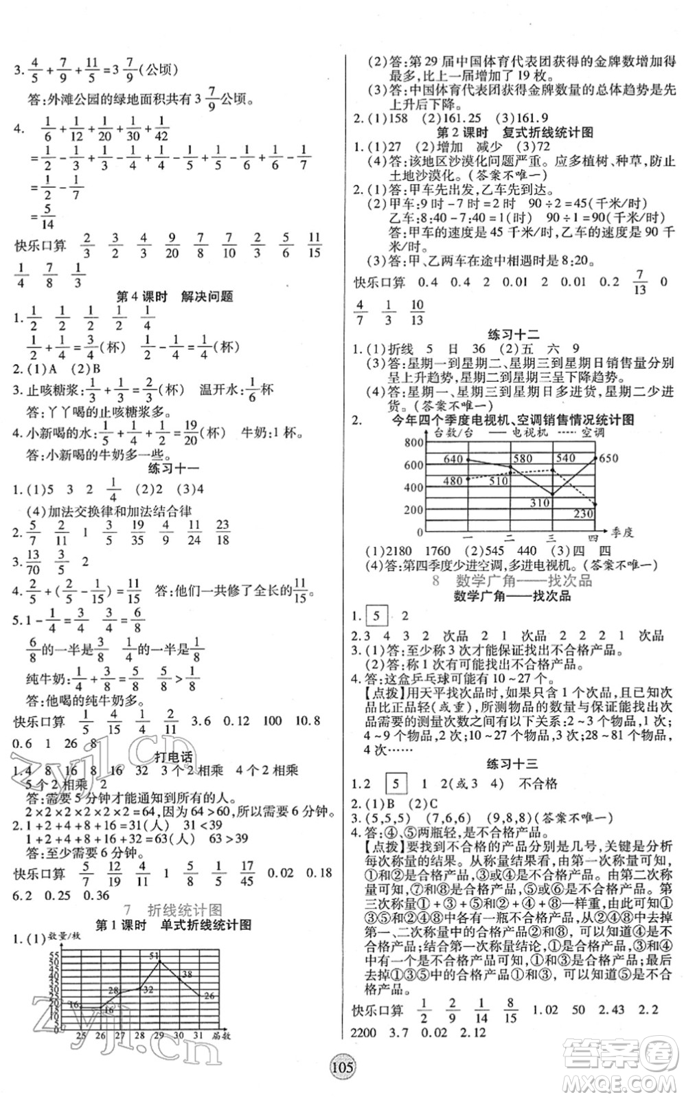 天津科學(xué)技術(shù)出版社2022云頂課堂五年級(jí)數(shù)學(xué)下冊(cè)RJ人教版答案