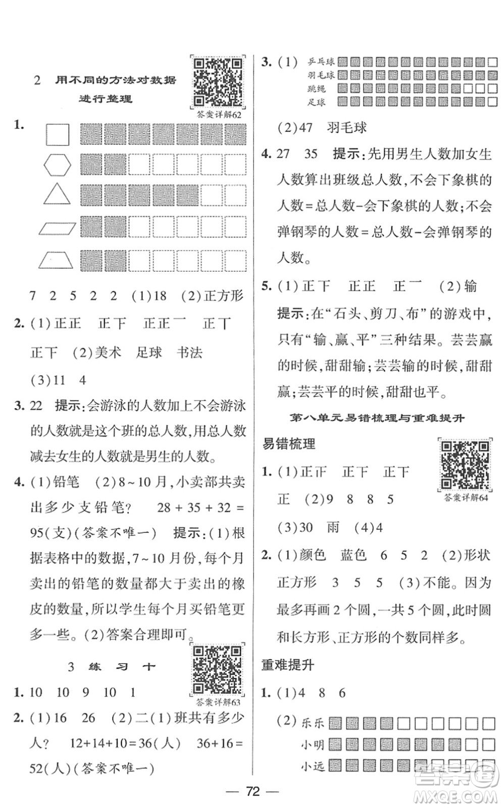 河海大學(xué)出版社2022學(xué)霸棒棒堂同步提優(yōu)二年級數(shù)學(xué)下冊SJ蘇教版答案