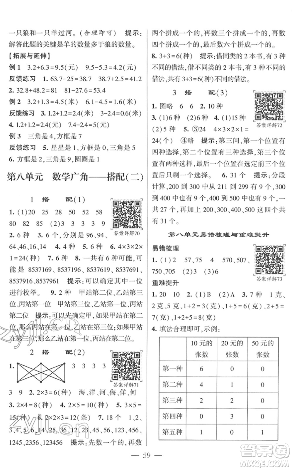 河海大學(xué)出版社2022學(xué)霸棒棒堂同步提優(yōu)三年級數(shù)學(xué)下冊RJ人教版答案