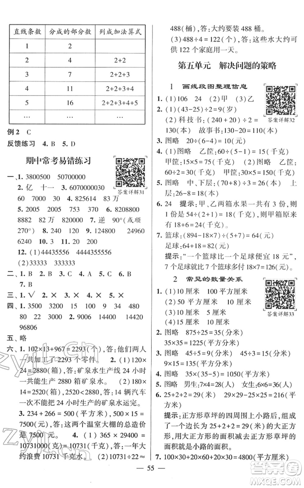 河海大學(xué)出版社2022學(xué)霸棒棒堂同步提優(yōu)四年級(jí)數(shù)學(xué)下冊(cè)SJ蘇教版答案