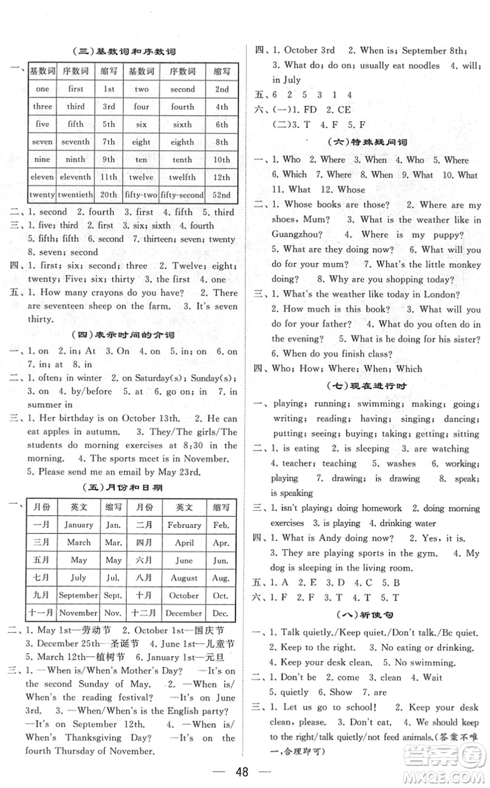 河海大學(xué)出版社2022學(xué)霸棒棒堂同步提優(yōu)五年級(jí)英語(yǔ)下冊(cè)RJ人教版答案