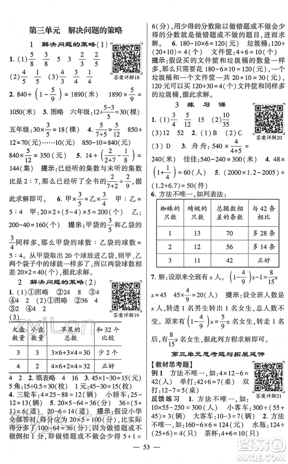 河海大學出版社2022學霸棒棒堂同步提優(yōu)六年級數(shù)學下冊SJ蘇教版答案