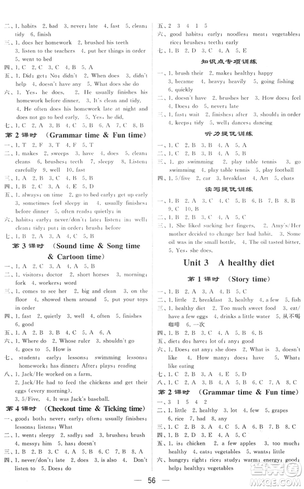 河海大學(xué)出版社2022學(xué)霸棒棒堂同步提優(yōu)六年級(jí)英語(yǔ)下冊(cè)江蘇版答案