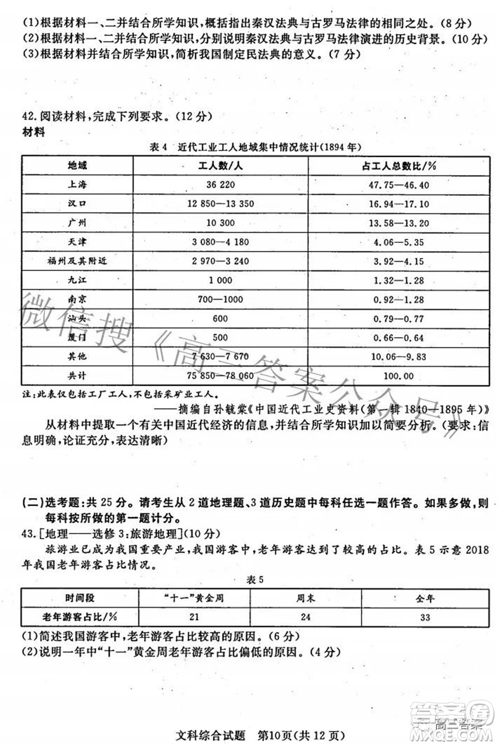 2022年江西省高三教學(xué)質(zhì)量監(jiān)測卷文科綜合試題及答案