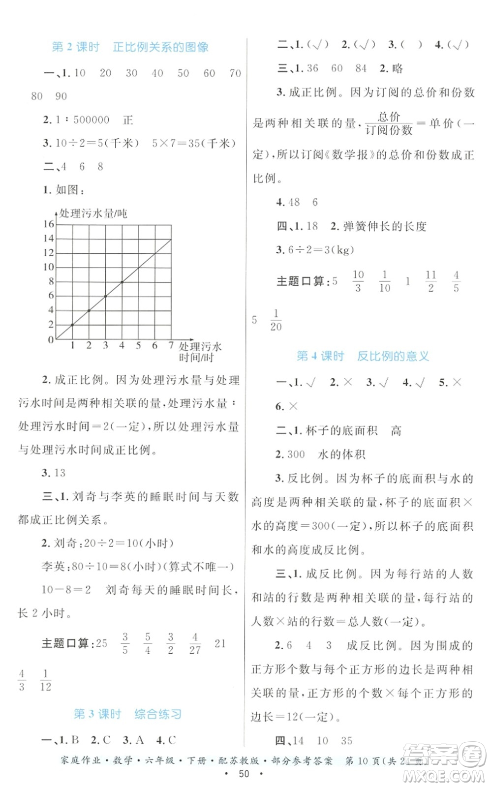 貴州人民出版社2022家庭作業(yè)六年級數(shù)學下冊蘇教版答案