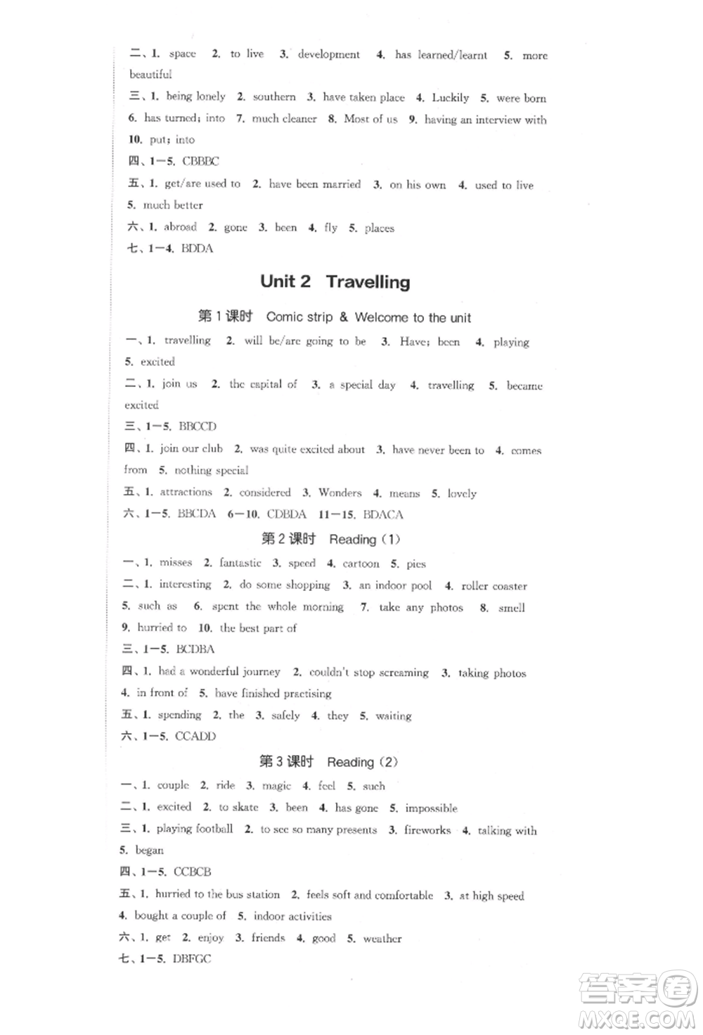 蘇州大學(xué)出版社2022金鑰匙1+1課時(shí)作業(yè)目標(biāo)檢測(cè)八年級(jí)下冊(cè)英語(yǔ)江蘇版連云港專版參考答案