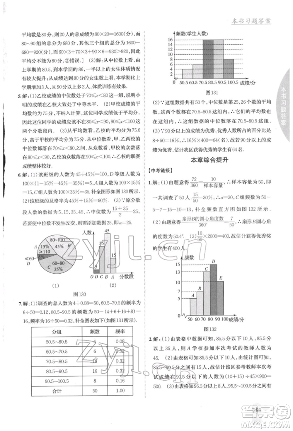 吉林人民出版社2022尖子生學(xué)案八年級下冊數(shù)學(xué)湘教版參考答案