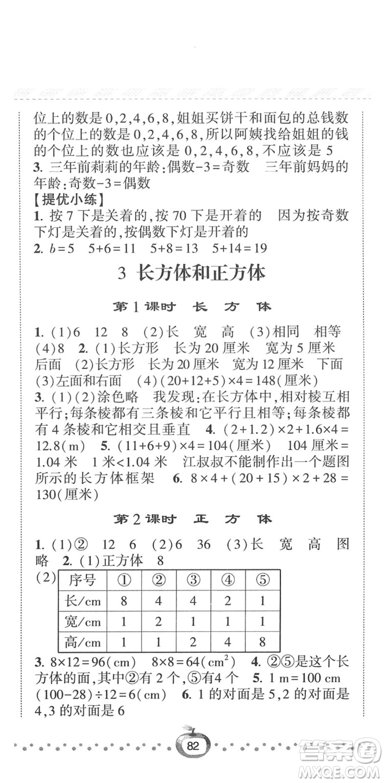 寧夏人民教育出版社2022經(jīng)綸學(xué)典課時作業(yè)五年級數(shù)學(xué)下冊RJ人教版答案