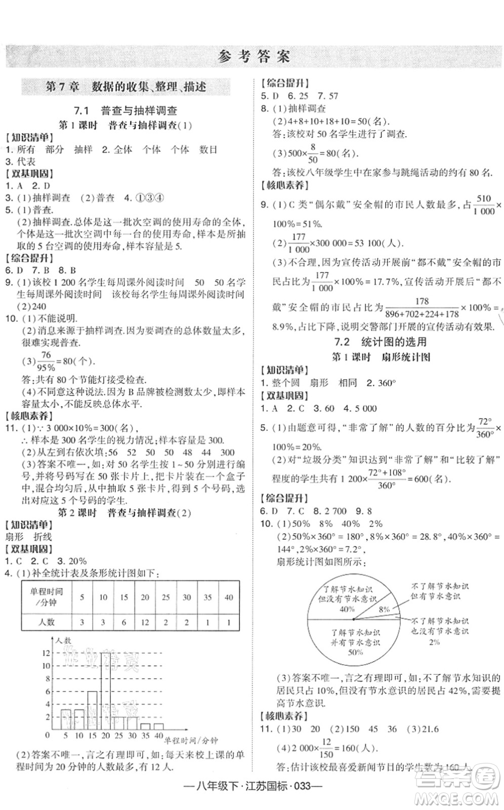 寧夏人民教育出版社2022學霸課時作業(yè)八年級數(shù)學下冊江蘇國標版答案