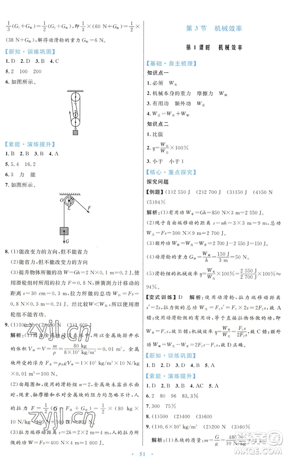 內(nèi)蒙古教育出版社2022初中同步學(xué)習(xí)目標(biāo)與檢測(cè)八年級(jí)物理下冊(cè)人教版答案