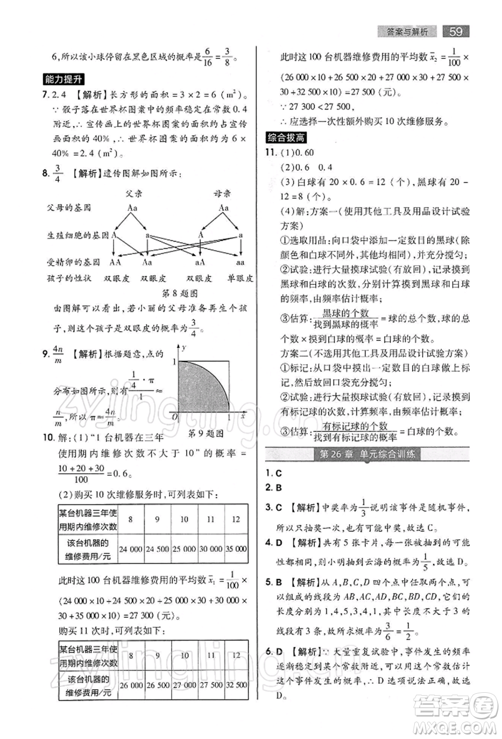 陜西師范大學(xué)出版總社有限公司2022教材完全解讀九年級(jí)下冊數(shù)學(xué)滬科版參考答案