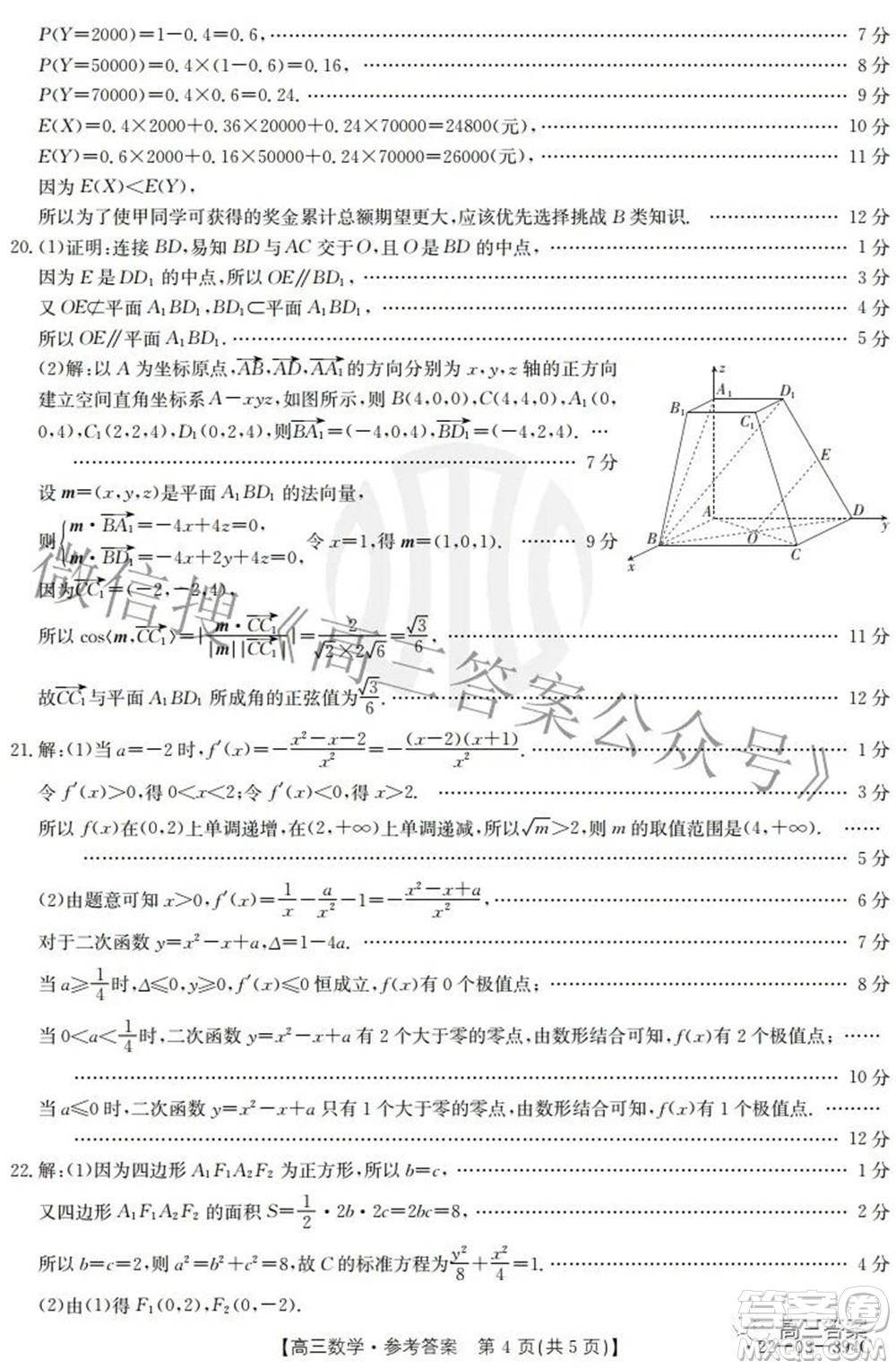 湛江市2022年普通高考測(cè)試二數(shù)學(xué)試題及答案