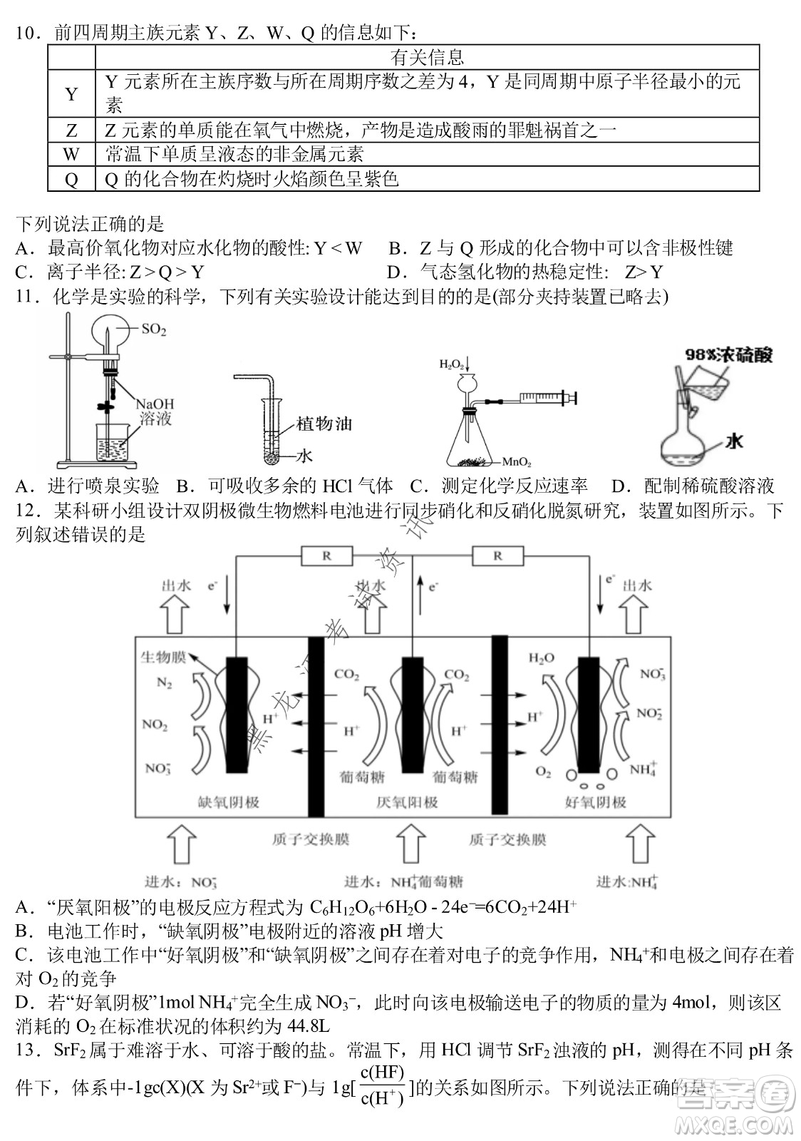 哈爾濱市第九中學(xué)2022屆高三第三次模擬考試?yán)砭C試卷及答案