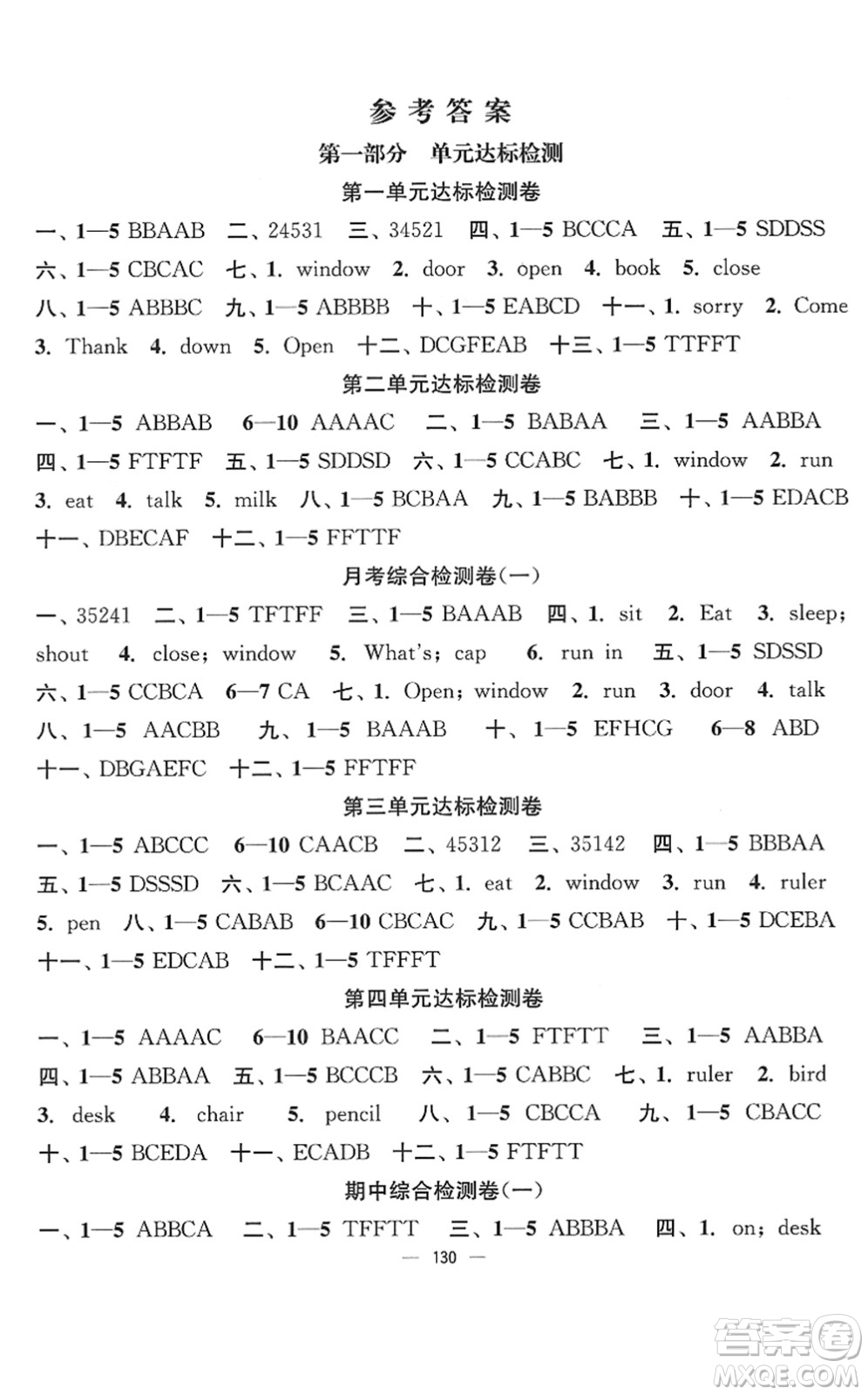 延邊大學(xué)出版社2022江蘇好卷三年級英語下冊譯林版答案