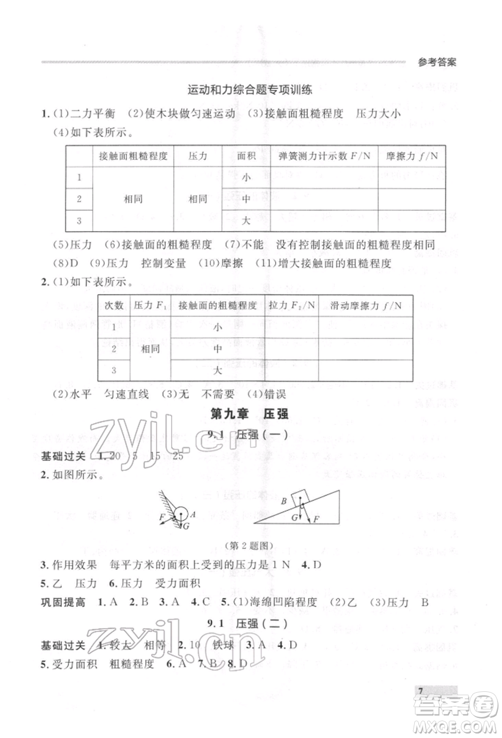 延邊大學(xué)出版社2022點(diǎn)石成金金牌每課通八年級(jí)下冊(cè)物理人教版大連專版參考答案