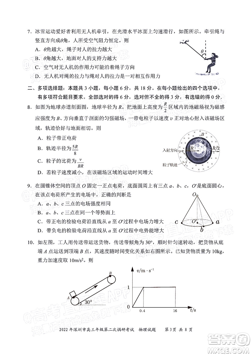 2022年深圳市高三年級(jí)第二次調(diào)研考試物理試題及答案