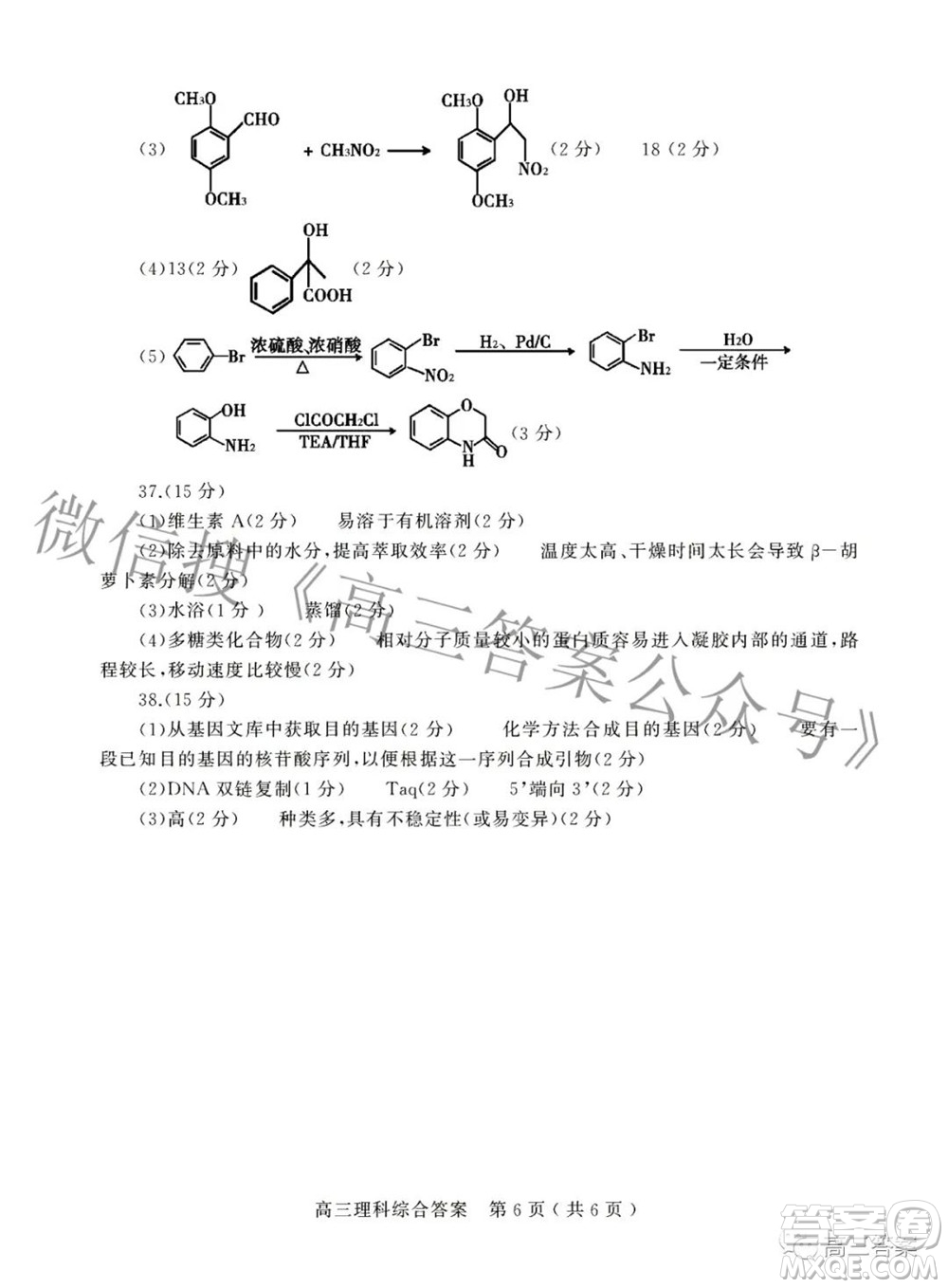 2022年河南省五市高三第二次聯(lián)合調研檢測理科綜合試題及答案