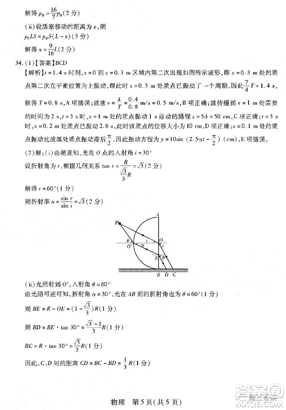 智慧上進2021-2022學年高三二輪復(fù)習驗收考試理科綜合答案