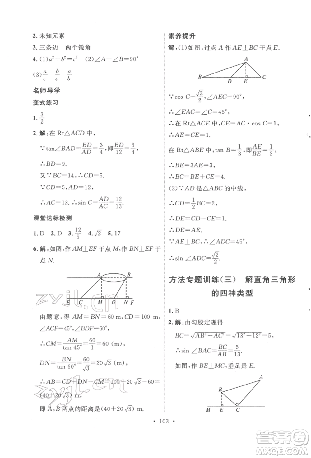 陜西人民出版社2022實驗教材新學(xué)案九年級下冊數(shù)學(xué)人教版參考答案