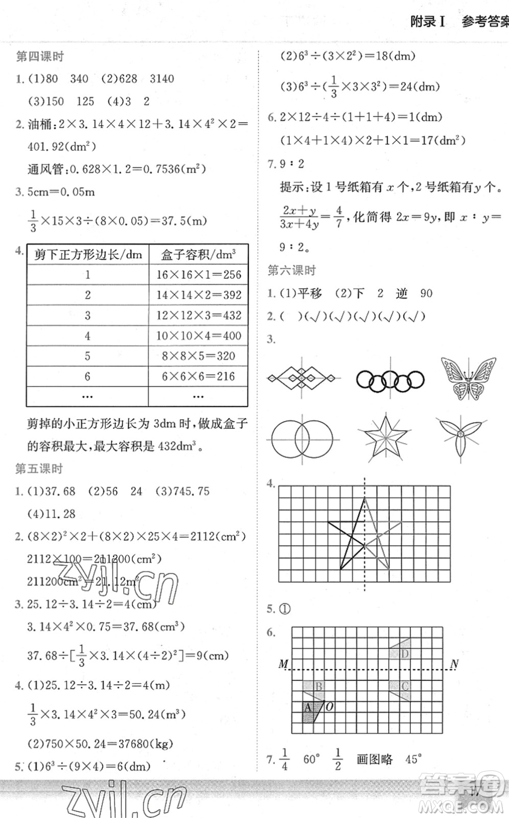 龍門書局2022黃岡小狀元作業(yè)本六年級數(shù)學下冊BS北師版答案