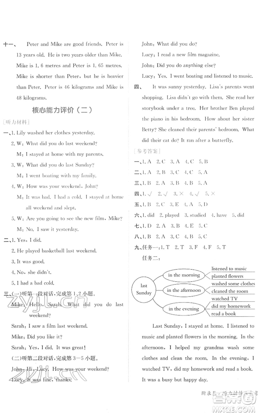 龍門書局2022黃岡小狀元作業(yè)本六年級英語下冊RP人教PEP版廣東專版答案