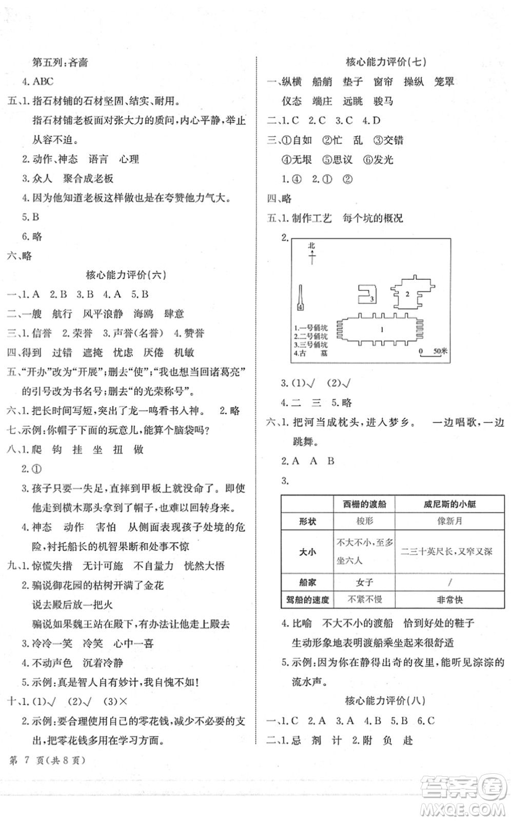 龍門書局2022黃岡小狀元作業(yè)本五年級(jí)語文下冊R人教版廣東專版答案