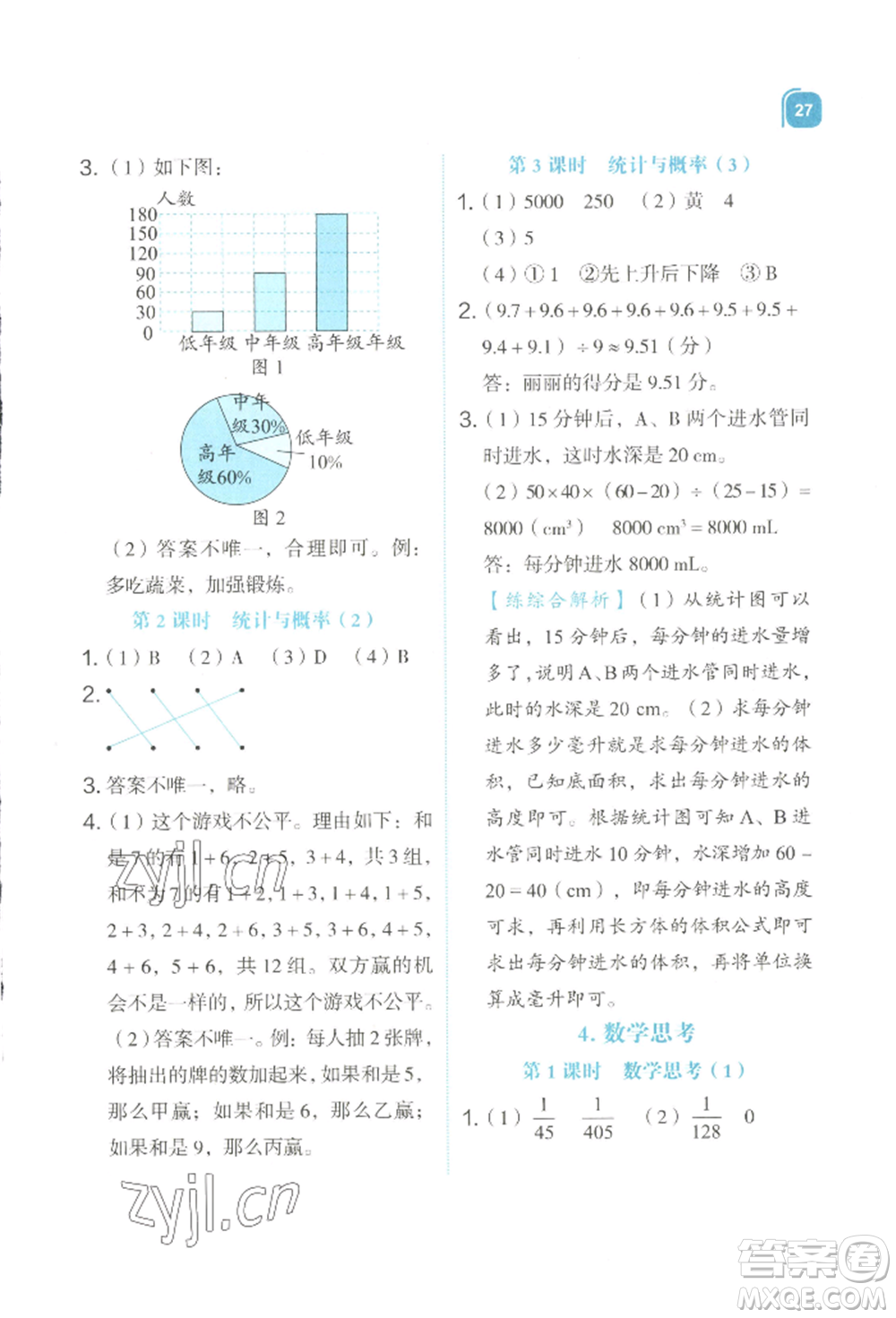 浙江教育出版社2022新東方優(yōu)學(xué)練六年級(jí)下冊(cè)數(shù)學(xué)人教版參考答案