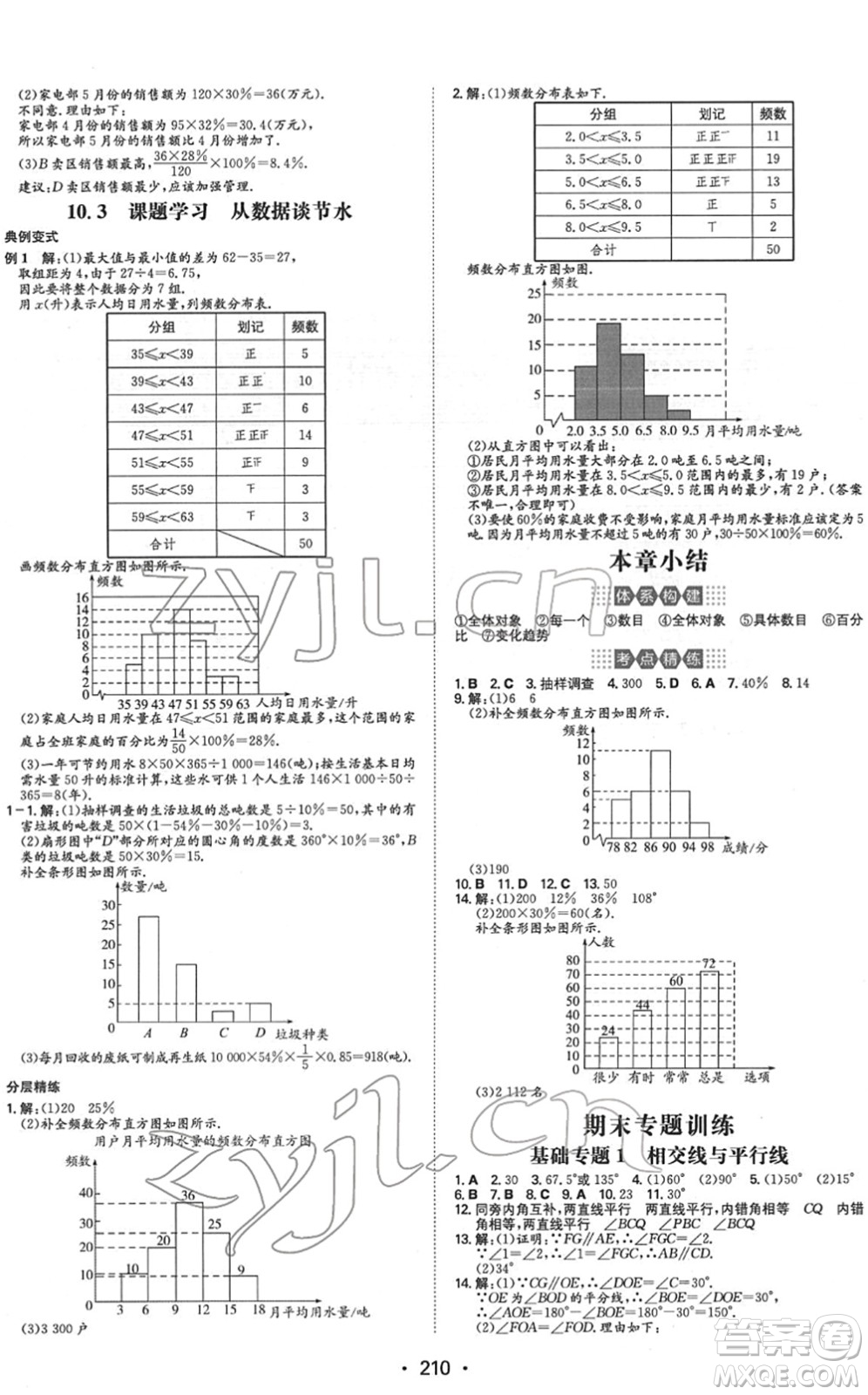 湖南教育出版社2022一本同步訓(xùn)練七年級數(shù)學(xué)下冊RJ人教版重慶專版答案