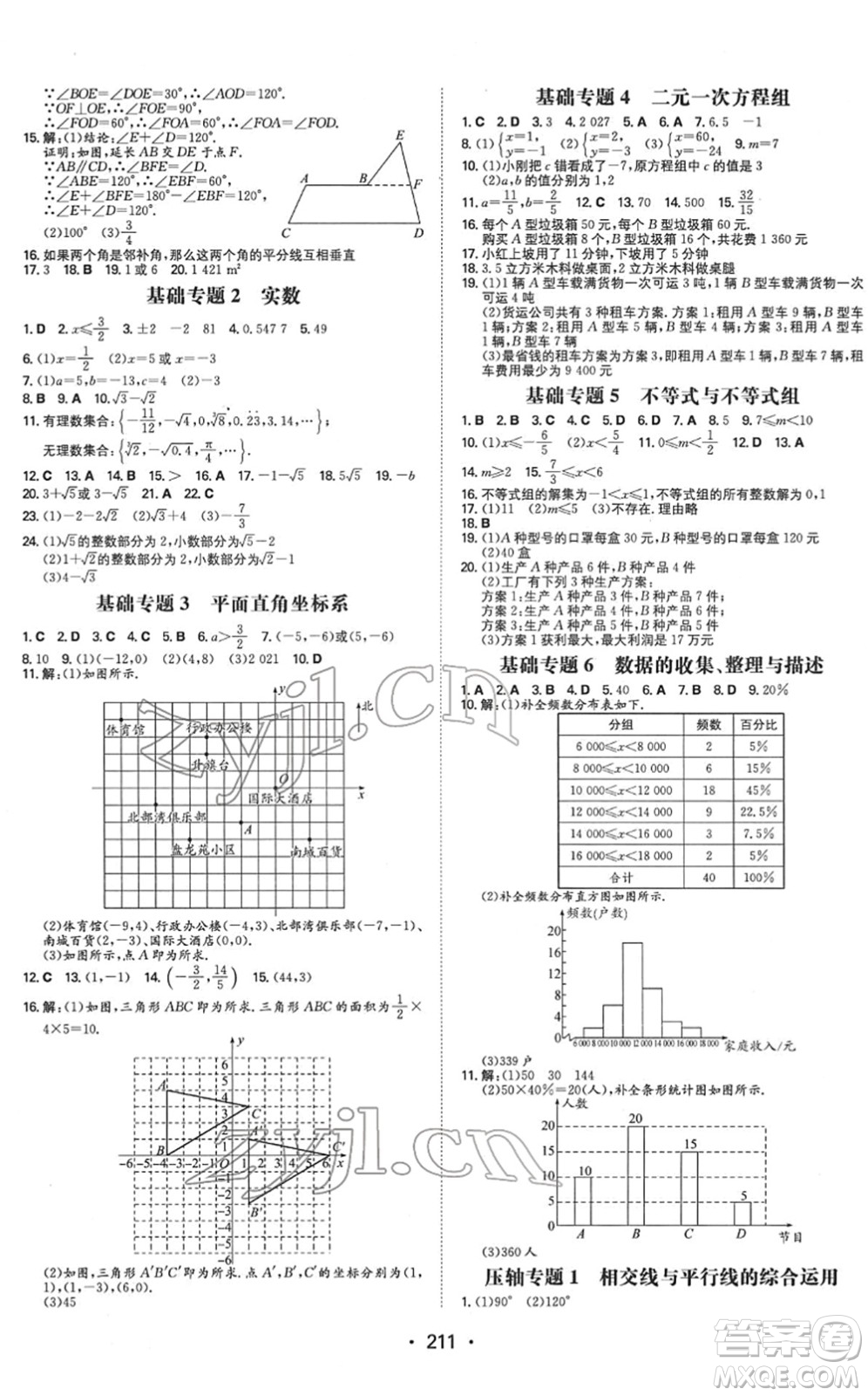 湖南教育出版社2022一本同步訓(xùn)練七年級數(shù)學(xué)下冊RJ人教版重慶專版答案