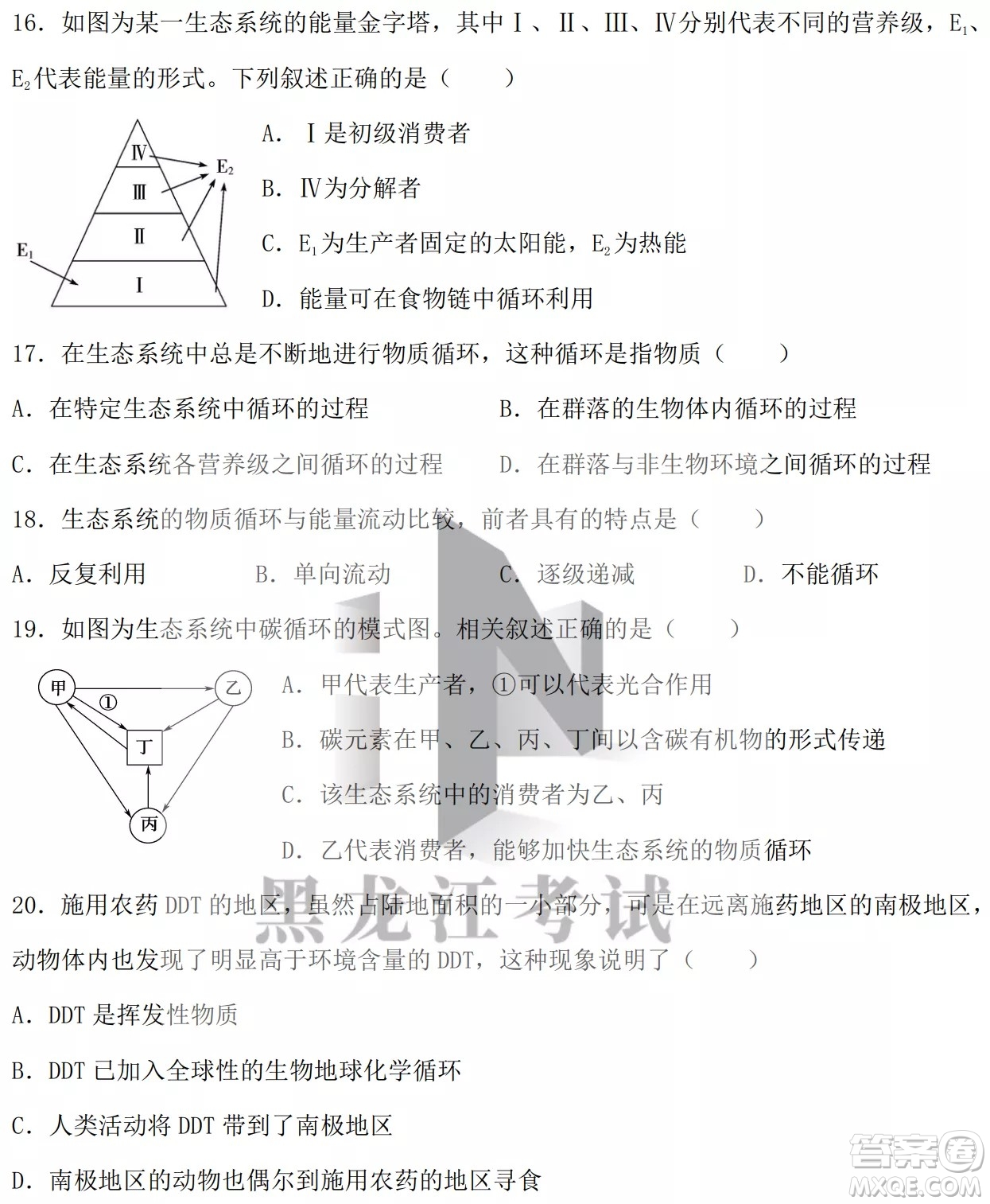 德強(qiáng)高中2021-2022學(xué)年度下學(xué)期4月月考高二學(xué)年生物試題及答案