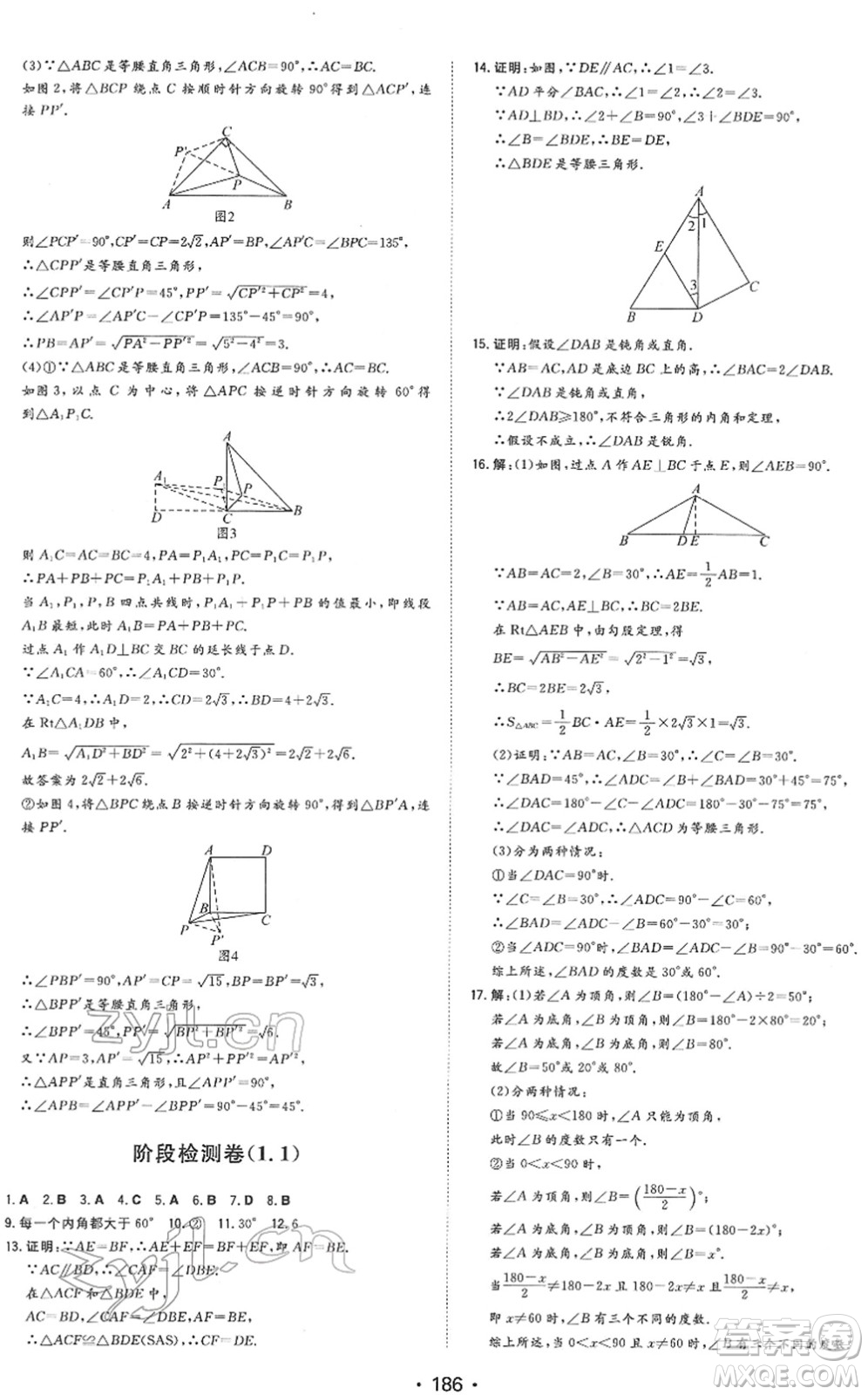 湖南教育出版社2022一本同步訓(xùn)練八年級(jí)數(shù)學(xué)下冊(cè)BS北師版答案