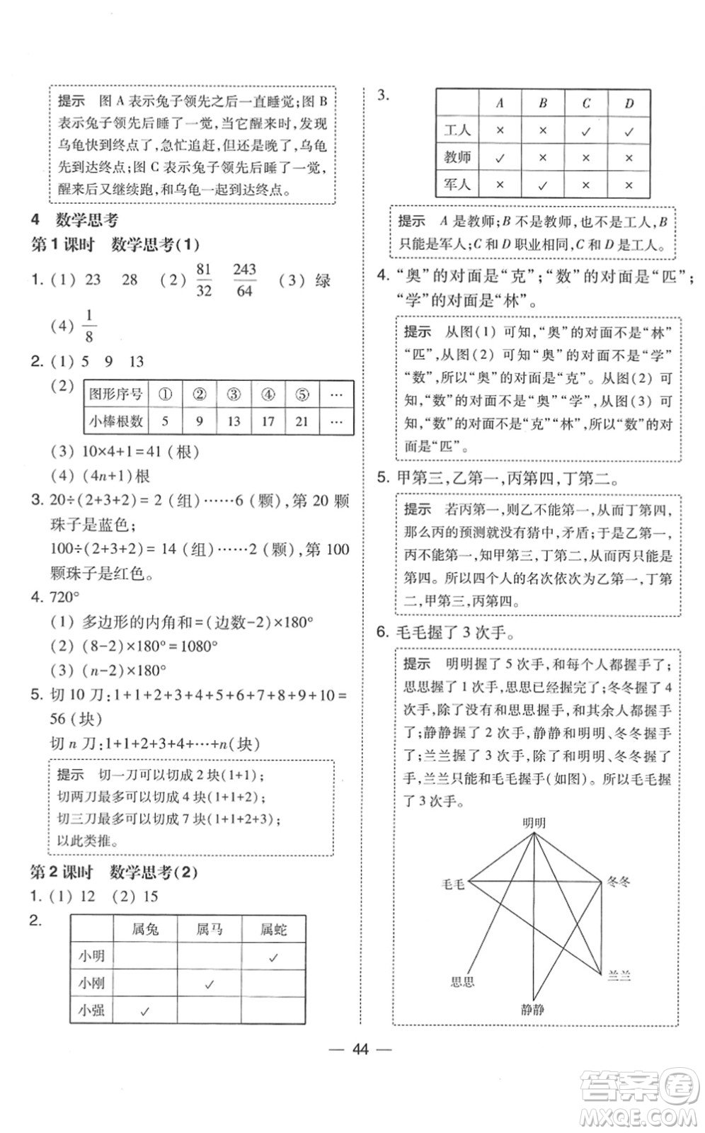 東北師范大學(xué)出版社2022北大綠卡課時同步訓(xùn)練六年級數(shù)學(xué)下冊人教版答案