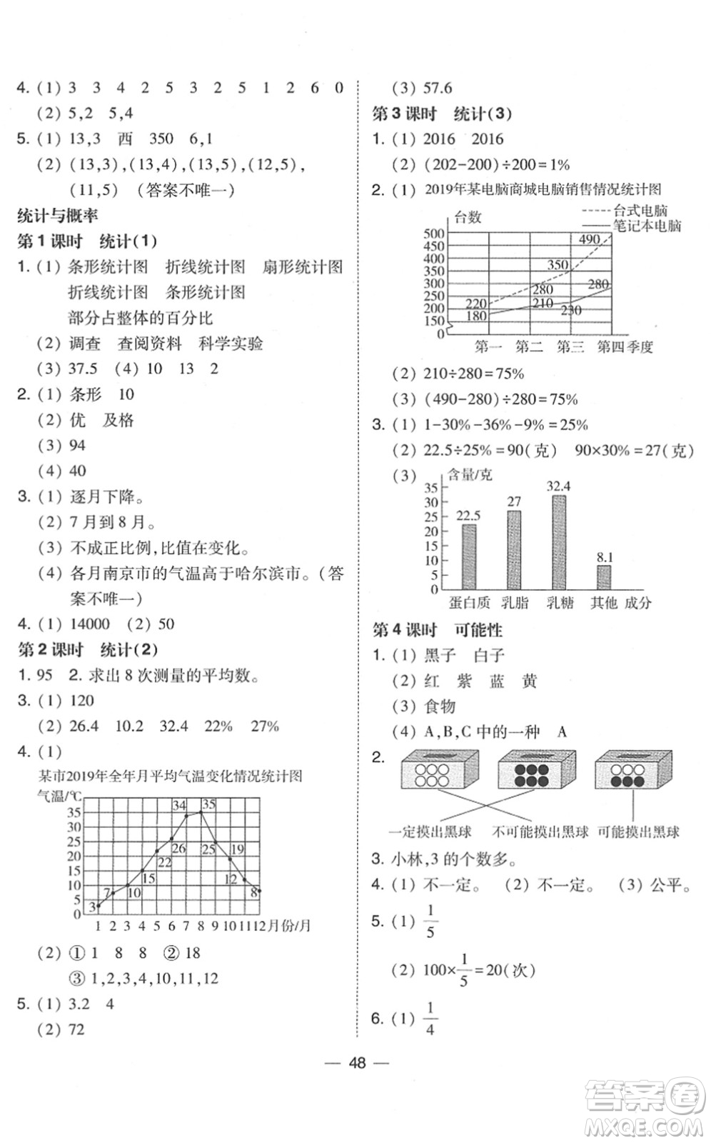 東北師范大學(xué)出版社2022北大綠卡課時(shí)同步訓(xùn)練六年級(jí)數(shù)學(xué)下冊(cè)北師大版答案