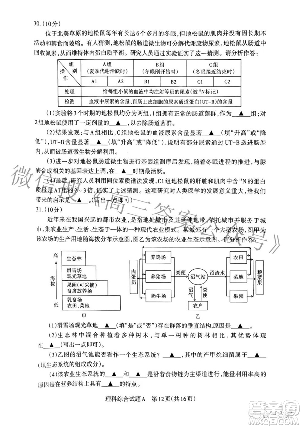 2022年山西省級名校聯(lián)考二沖刺卷理科綜合試題及答案