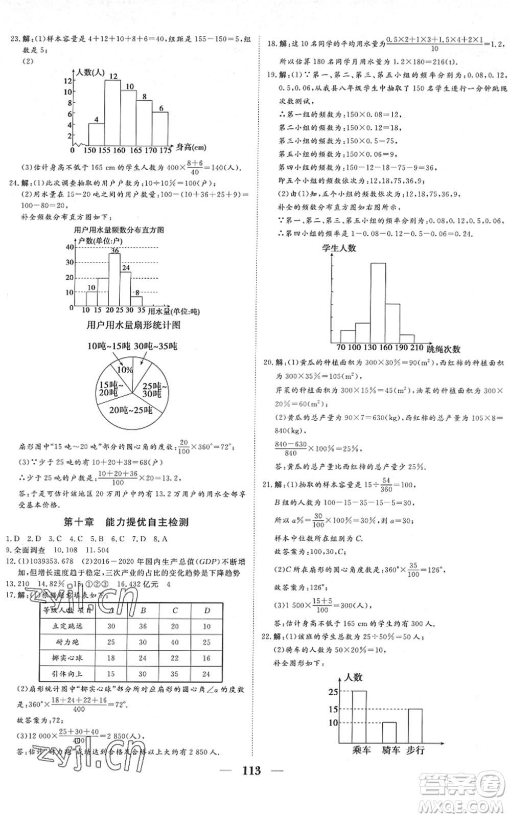 湖北教育出版社2022黃岡測試卷系列自主檢測七年級數(shù)學(xué)下冊RJ人教版答案