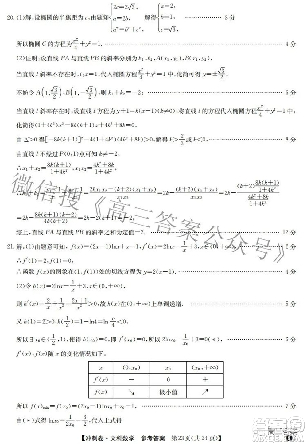 2022年普通高等學(xué)校招生全國(guó)統(tǒng)一考試沖刺押題卷六理科數(shù)學(xué)試題及答案