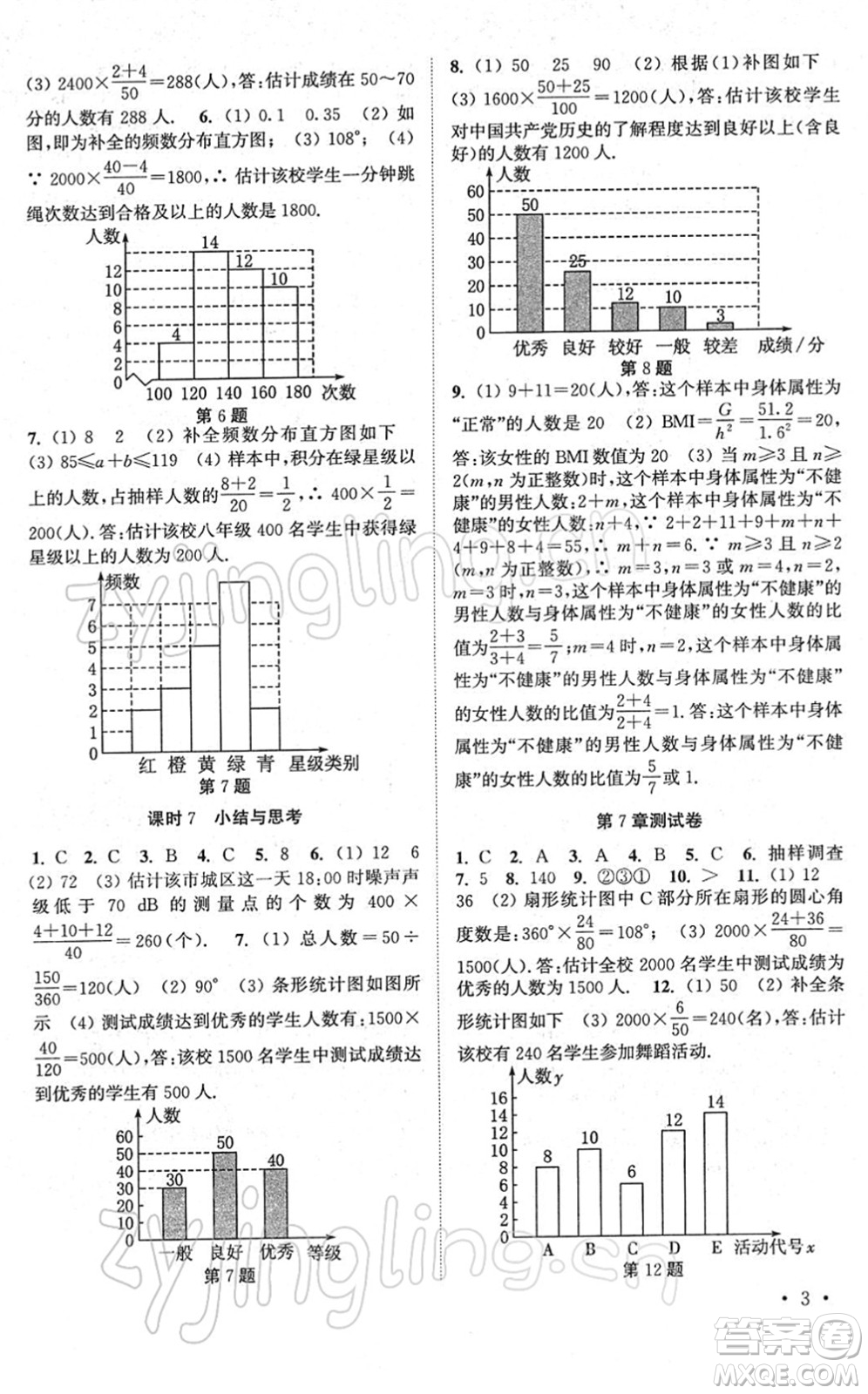 安徽人民出版社2022高效精練八年級數(shù)學(xué)下冊蘇科版答案