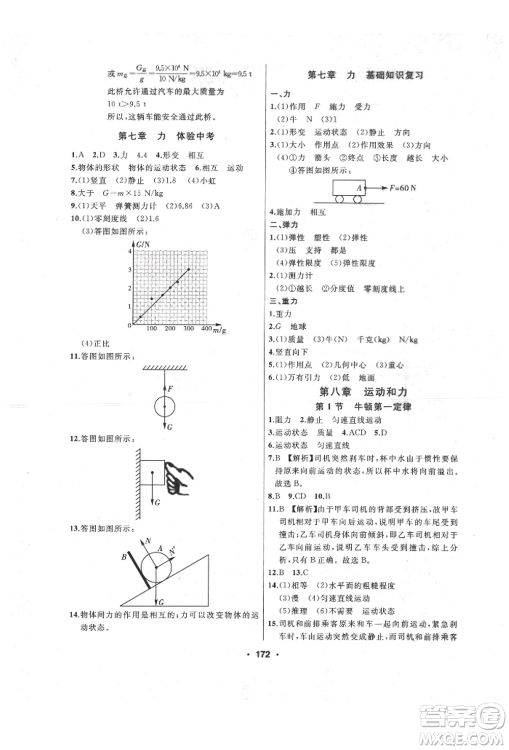 延邊人民出版社2022試題優(yōu)化課堂同步八年級(jí)下冊(cè)物理人教版參考答案