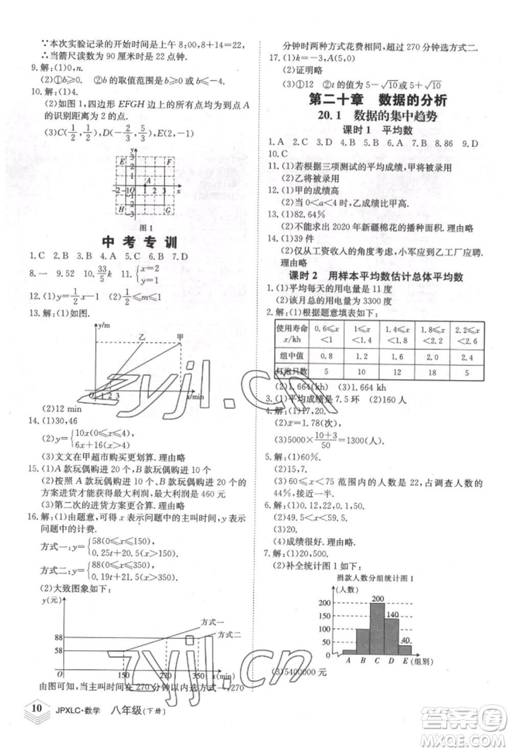 江西高校出版社2022金牌學練測八年級下冊數(shù)學人教版參考答案