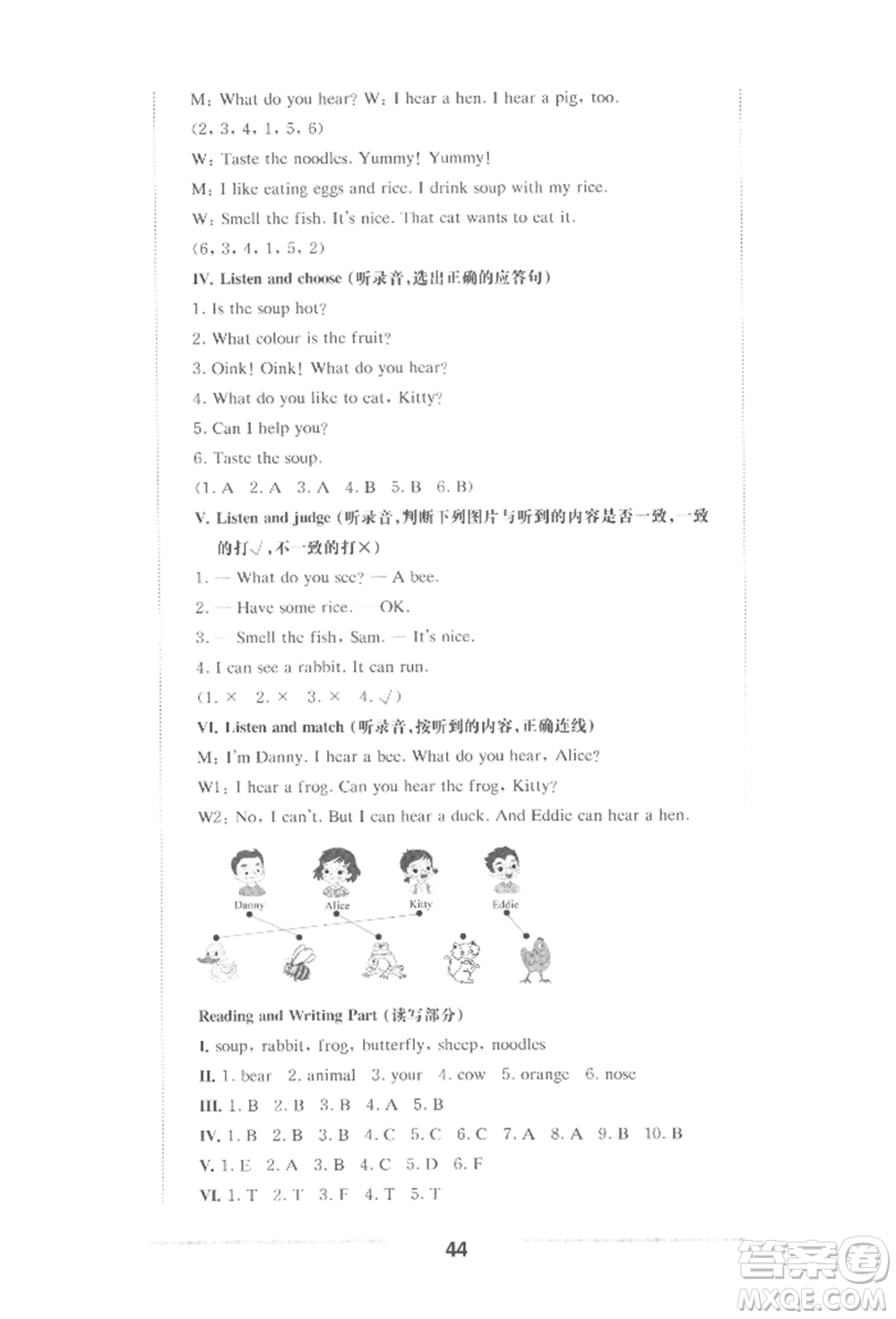 華東師范大學(xué)出版社2022上海名校名卷一年級(jí)下冊(cè)英語(yǔ)牛津版參考答案