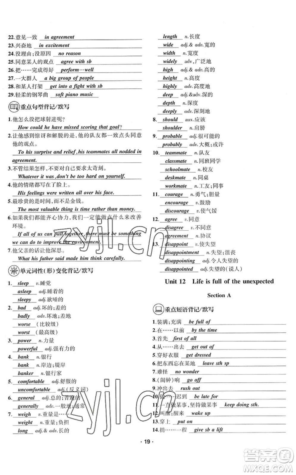 四川民族出版社2022優(yōu)學(xué)精練九年級英語全一冊人教版答案