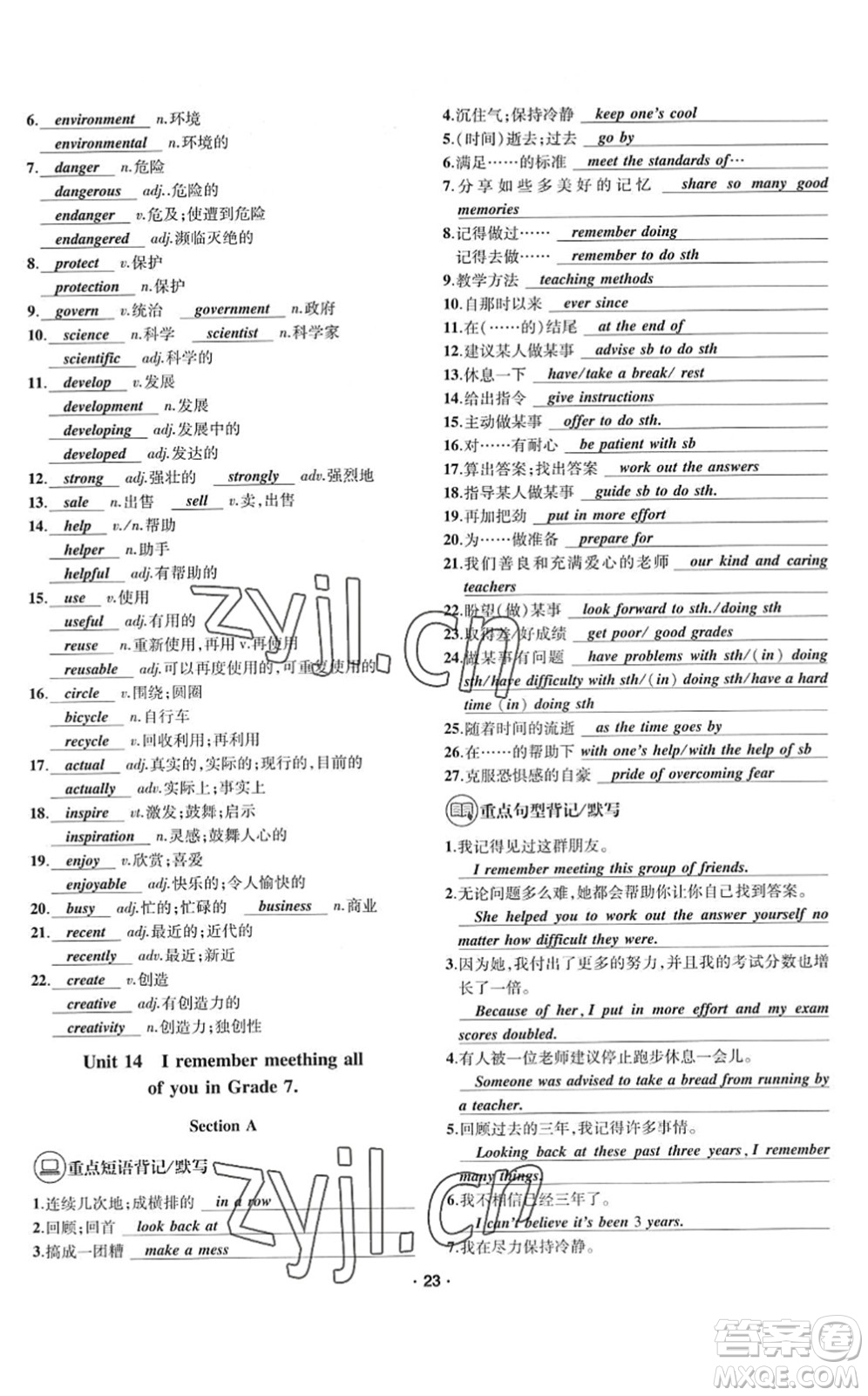 四川民族出版社2022優(yōu)學(xué)精練九年級英語全一冊人教版答案