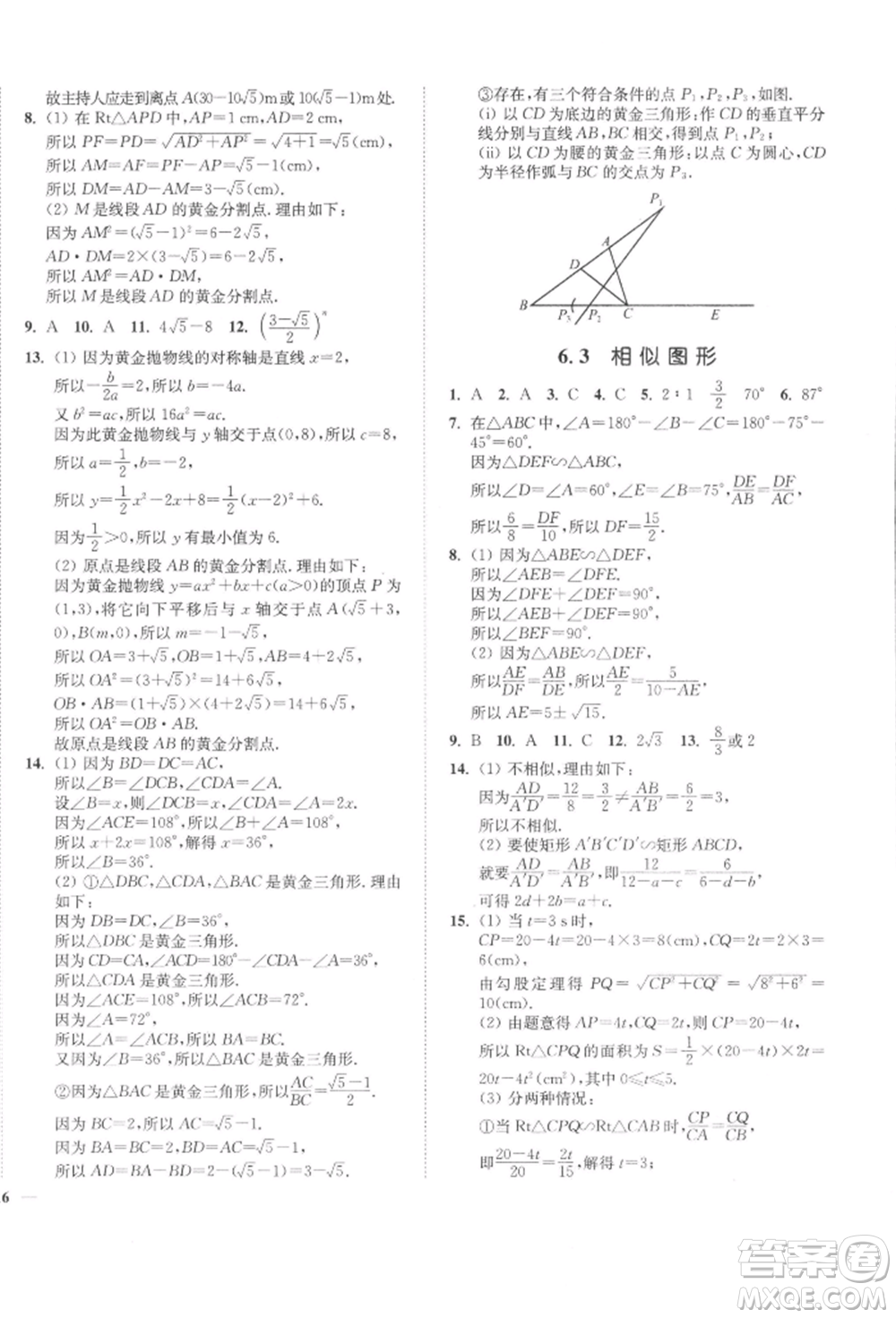 延邊大學(xué)出版社2022學(xué)霸作業(yè)本九年級(jí)下冊(cè)數(shù)學(xué)蘇科版參考答案