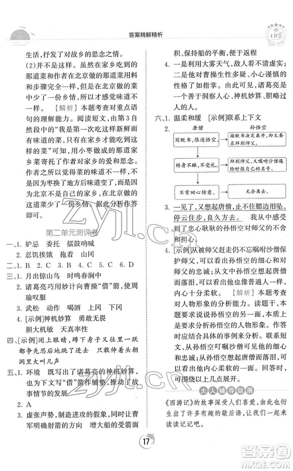 江西人民出版社2022王朝霞德才兼?zhèn)渥鳂I(yè)創(chuàng)新設(shè)計五年級語文下冊RJ人教版答案