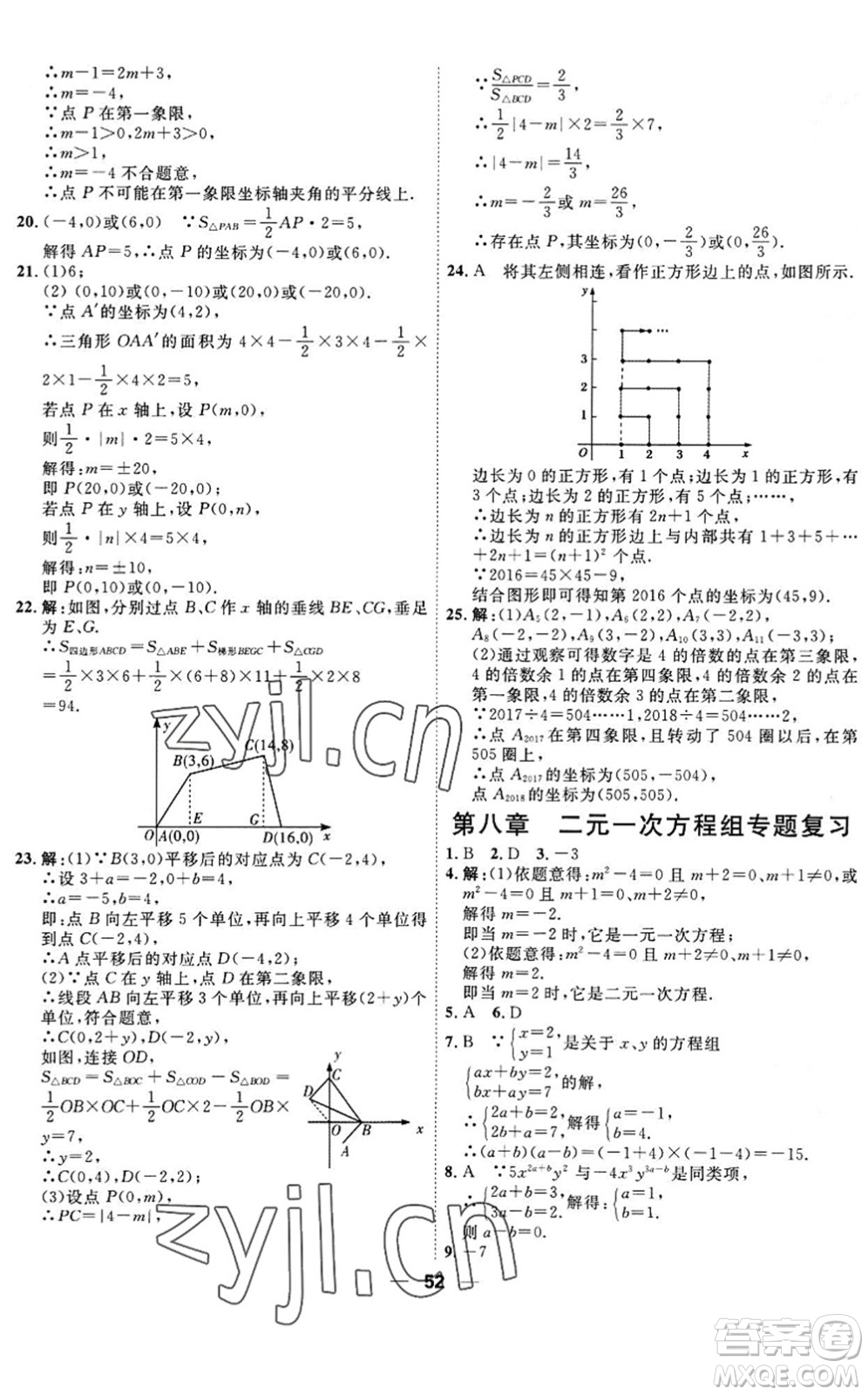 天津人民出版社2022一飛沖天小復(fù)習(xí)七年級數(shù)學(xué)下冊人教版答案