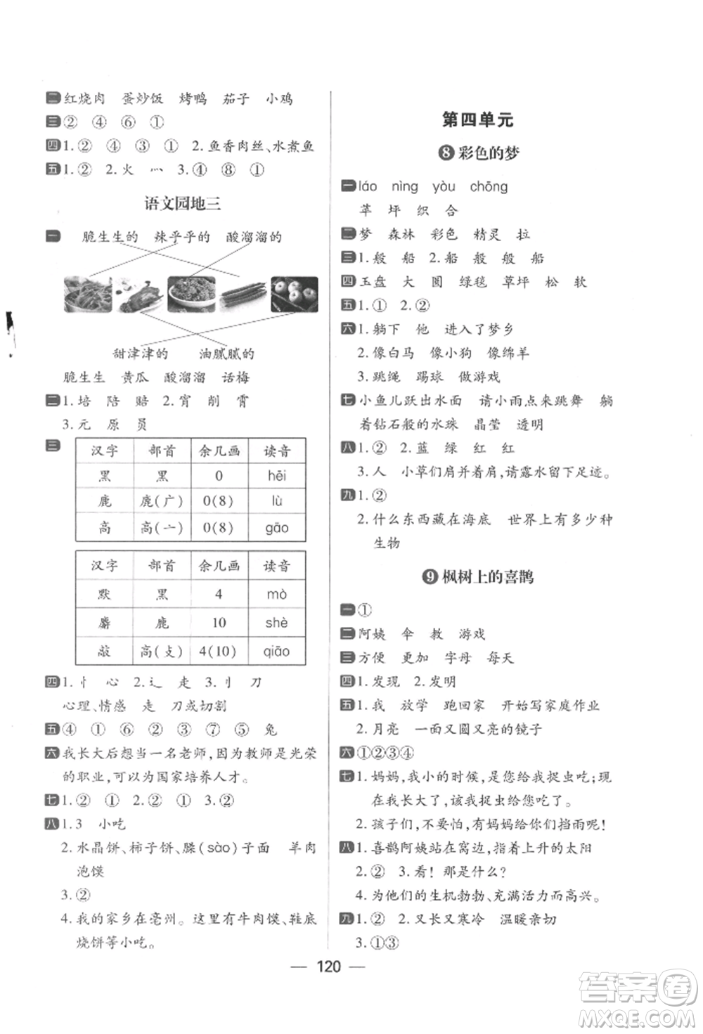 南方出版社2022練出好成績(jī)二年級(jí)下冊(cè)語(yǔ)文人教版參考答案