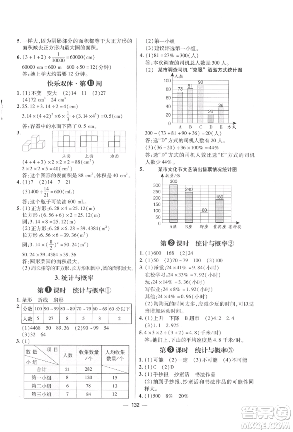 南方出版社2022練出好成績六年級下冊數(shù)學人教版參考答案